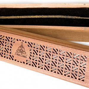 Bamboo Ash Catcher & Incense Burner Holder, Wooden Incense Holder for Sticks with Storage Drawer, 9.5 Inches - OneSoul Collection